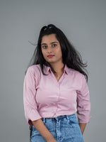 Pink Women Regular Fit Solid Formal - Casual Shirt