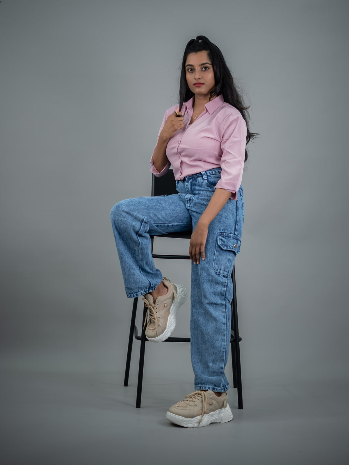 Pink Women Regular Fit Solid Formal - Casual Shirt