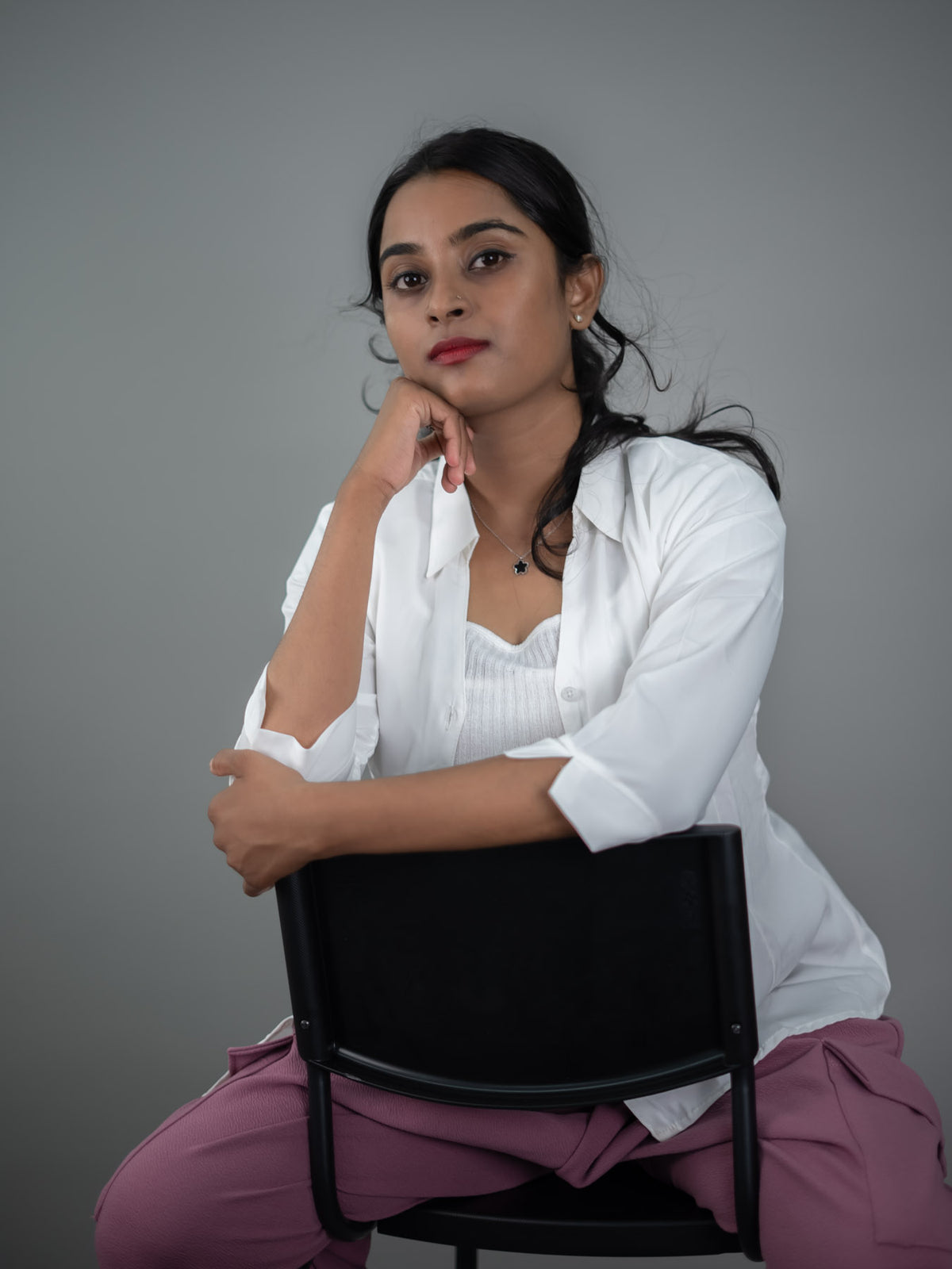 White Women Regular Fit Solid Formal - Casual Shirt