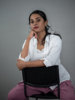 White Women Regular Fit Solid Formal - Casual Shirt