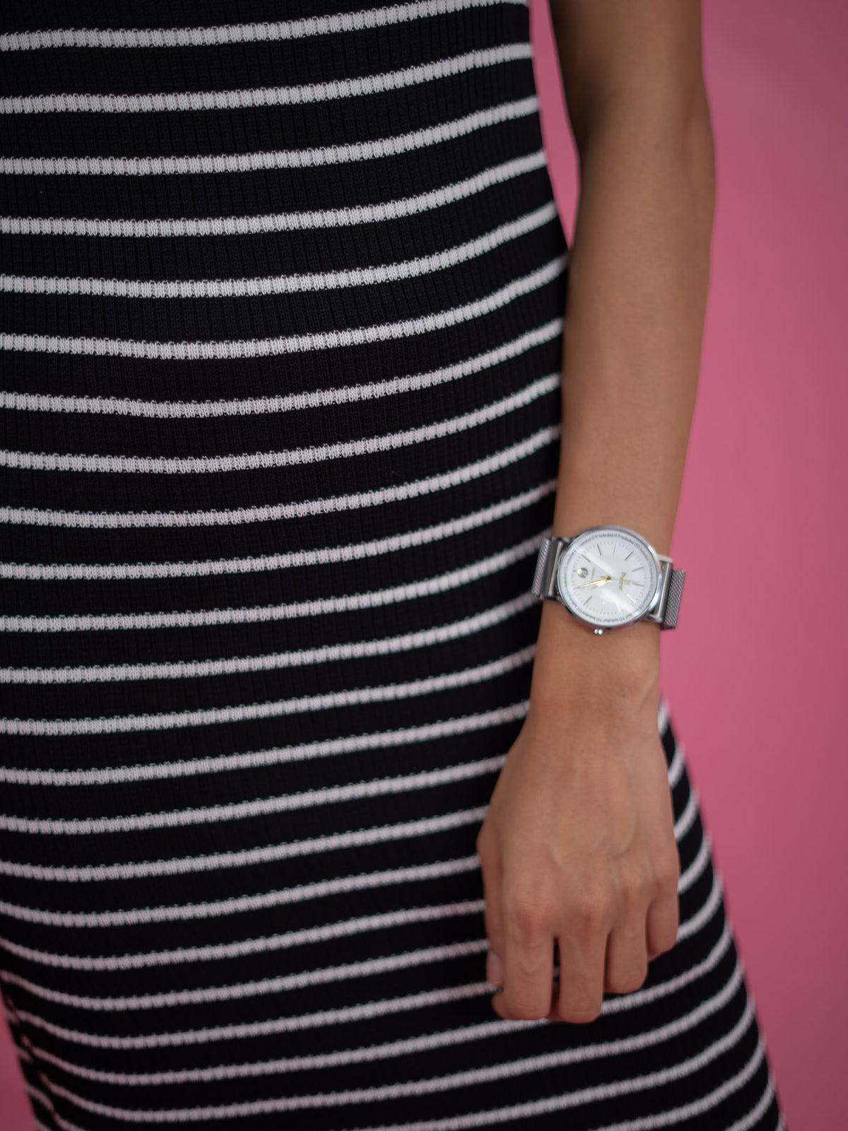 Women Striped Tassel Pullover Knit Dress, black casual dress with stripe and collar