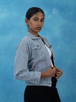 Solid Casual Normal Denim Jacket For Women, Normal women blue denim jacket