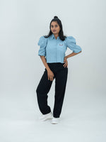 Korean Top With Embroidery Work Shirt For Women