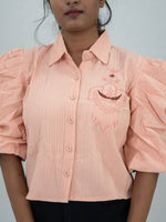 Korean Top With Embroidery Work Shirt For Women