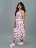 Floral Casual Long Dress For Women Sleeveless (Green Leaf)