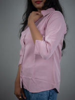 Pink Women Regular Fit Solid Formal - Casual Shirt