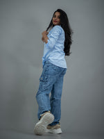 Blue Women Regular Fit Solid Formal - Casual Shirt