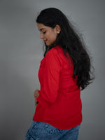 Red Women Regular Fit Solid Formal - Casual Shirt