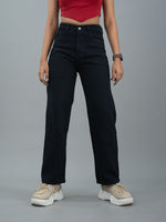 High Waist Relaxed Jeans For Women, relaxed fit high waist women's black jeans