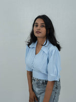 Women Relaxed Fit Top with Collar