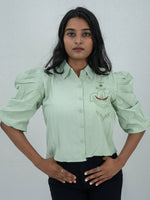 Korean Top With Embroidery Work Shirt For Women