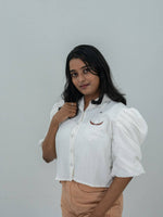 Korean Top With Embroidery Work Shirt For Women