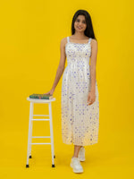 Dot Printed Casual Long Dress For Women (Sleeveless)