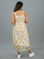 Floral Casual Long Dress For Women Sleeveless (Green Leaf)