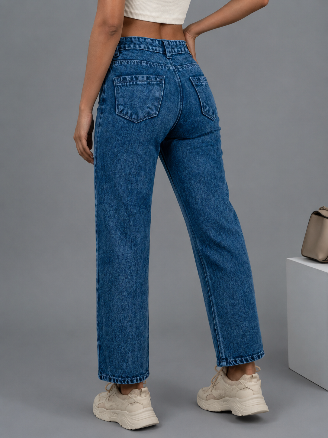 High Waist Relaxed Jeans For Women