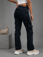 High Waist Dual Cargo Jeans For Women
